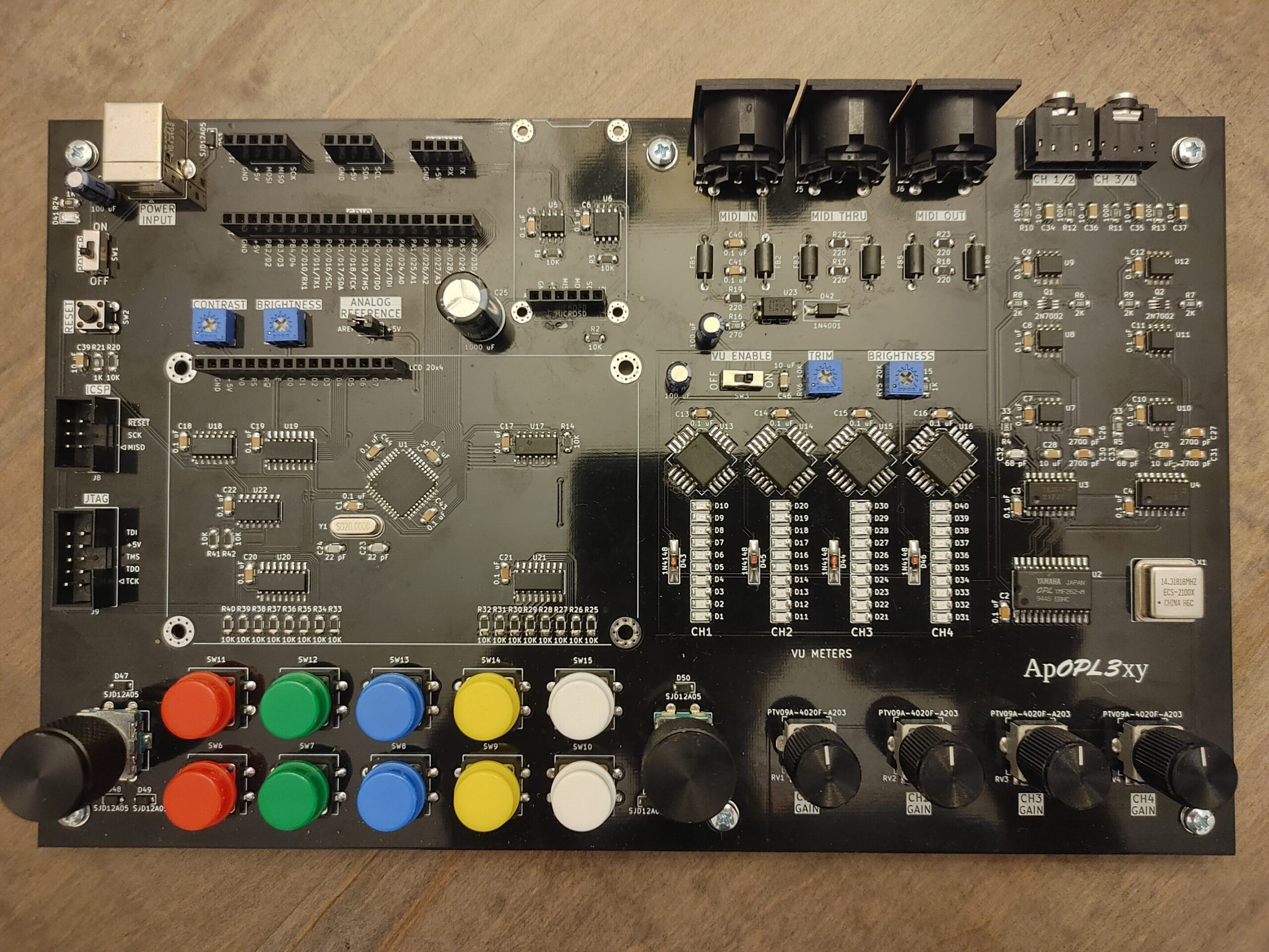 ApOPL3xy Rev 3 PCB (Front, Modules Removed)